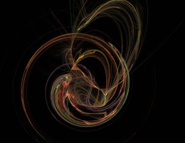 Siyah Renk Üzerine Bir Dijital Fraktal Resmi