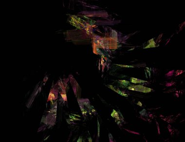 Siyah Renk Üzerine Bir Dijital Fraktal Resmi