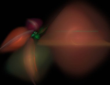 Siyah Renk Üzerine Bir Dijital Fraktal Resmi