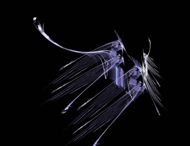 Siyah Renk Üzerine Bir Dijital Fraktal Resmi