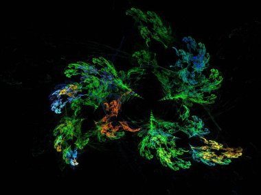 Siyah Renk Üzerine Bir Dijital Fraktal Resmi