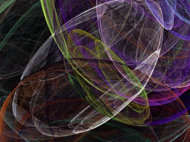 Siyah Renk Üzerine Bir Dijital Fraktal Resmi