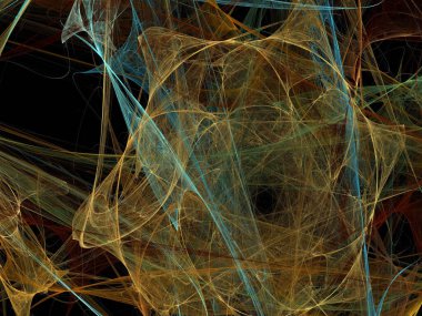 Siyah Renk Üzerine Bir Dijital Fraktal Resmi