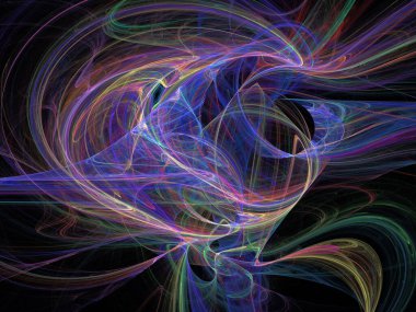 Siyah Renk Üzerine Bir Dijital Fraktal Resmi