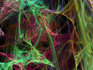 Siyah Renk Üzerine Bir Dijital Fraktal Resmi