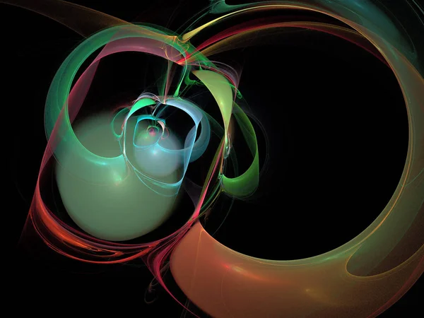 Siyah Renk Üzerine Bir Dijital Fraktal Resmi