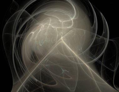 Siyah Renk Üzerine Bir Dijital Fraktal Resmi