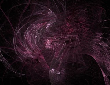 Siyah Renk Üzerine Bir Dijital Fraktal Resmi