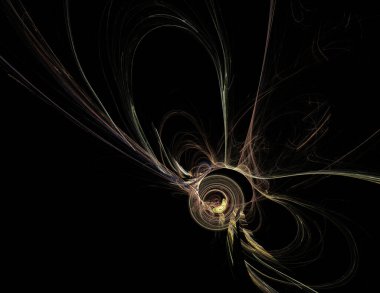 Siyah Renk Üzerine Bir Dijital Fraktal Resmi