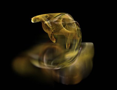 Siyah Renk Üzerine Bir Dijital Fraktal Resmi