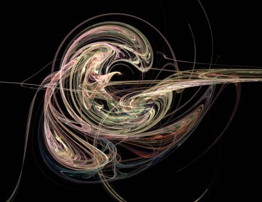 Siyah Renk Üzerine Bir Dijital Fraktal Resmi