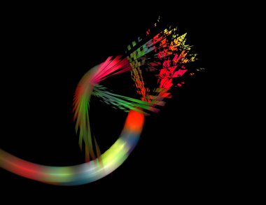 Siyah Renk Üzerine Bir Dijital Fraktal Resmi