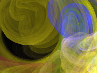 Siyah Renk Üzerine Bir Dijital Fraktal Resmi