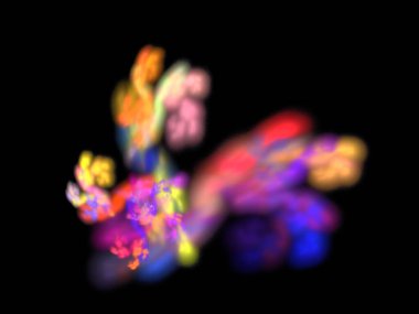 Siyah Renk Üzerine Bir Dijital Fraktal Resmi