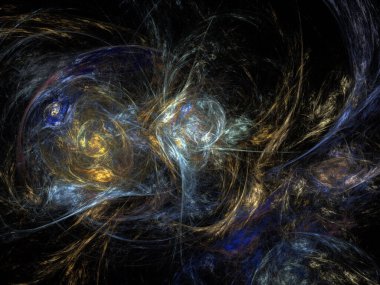 Siyah Renk Üzerine Bir Dijital Fraktal Resmi