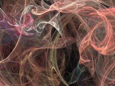 Siyah Renk Üzerine Bir Dijital Fraktal Resmi