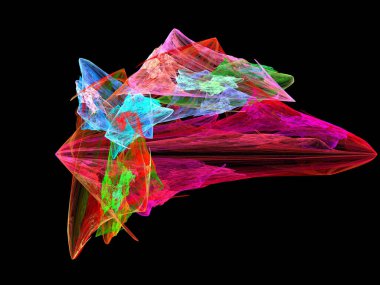 Siyah Renk Üzerine Bir Dijital Fraktal Resmi