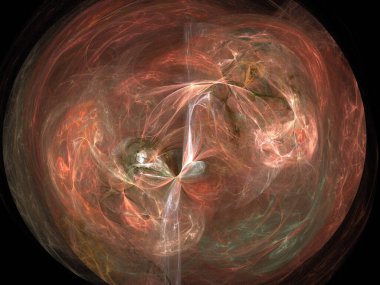 Siyah Renk Üzerine Bir Dijital Fraktal Resmi