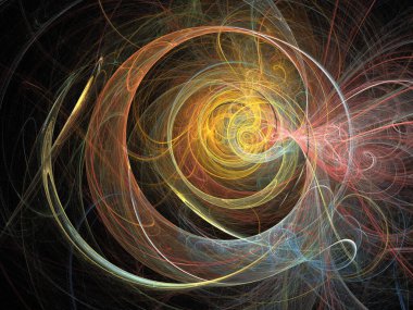 Siyah Renk Üzerine Bir Dijital Fraktal Resmi