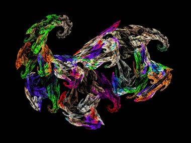 Siyah Renk Üzerine Bir Dijital Fraktal Resmi