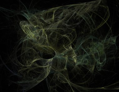 Siyah Renk Üzerine Bir Dijital Fraktal Resmi