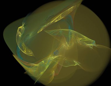 Siyah Renk Üzerine Bir Dijital Fraktal Resmi