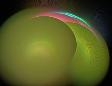 Siyah Renk Üzerine Bir Dijital Fraktal Resmi