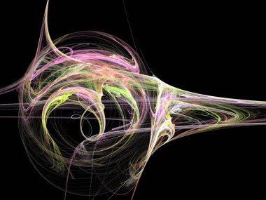 Siyah Renk Üzerine Bir Dijital Fraktal Resmi