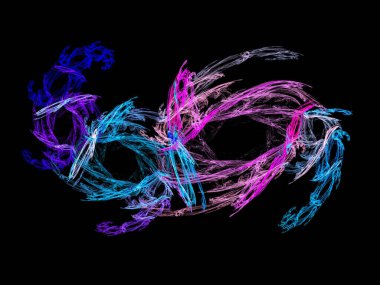 Siyah Renk Üzerine Bir Dijital Fraktal Resmi