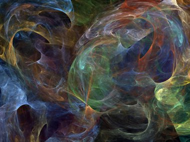 Siyah Renk Üzerine Bir Dijital Fraktal Resmi