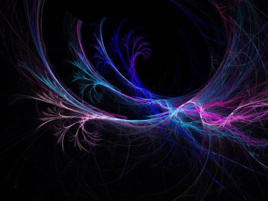 Siyah Renk Üzerine Bir Dijital Fraktal Resmi