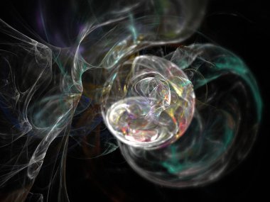 Siyah Renk Üzerine Bir Dijital Fraktal Resmi