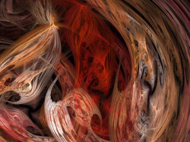 Siyah Renk Üzerine Bir Dijital Fraktal Resmi