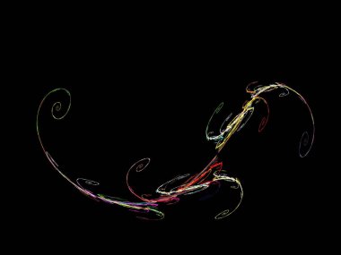 Siyah Renk Üzerine Bir Dijital Fraktal Resmi