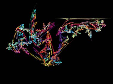 Siyah Renk Üzerine Bir Dijital Fraktal Resmi