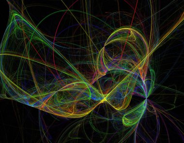 Siyah Renk Üzerine Bir Dijital Fraktal Resmi