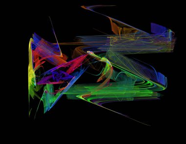 Siyah Renk Üzerine Bir Dijital Fraktal Resmi