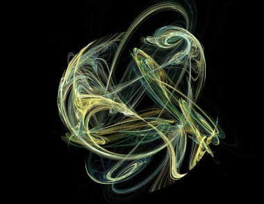 Siyah Renk Üzerine Bir Dijital Fraktal Resmi