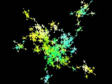 Siyah Renk Üzerine Bir Dijital Fraktal Resmi
