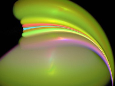 Siyah Renk Üzerine Bir Dijital Fraktal Resmi