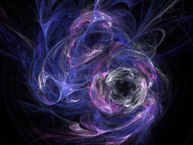 Siyah Renk Üzerine Bir Dijital Fraktal Resmi