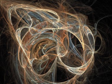 Siyah Renk Üzerine Bir Dijital Fraktal Resmi