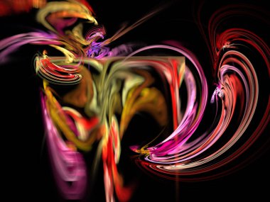 Siyah Renk Üzerine Bir Dijital Fraktal Resmi