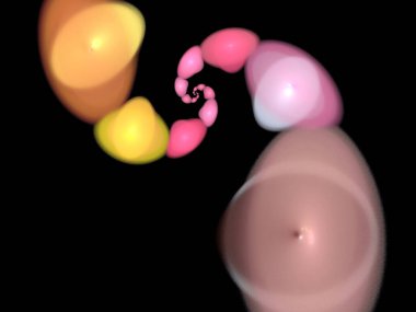 Siyah Renk Üzerine Bir Dijital Fraktal Resmi