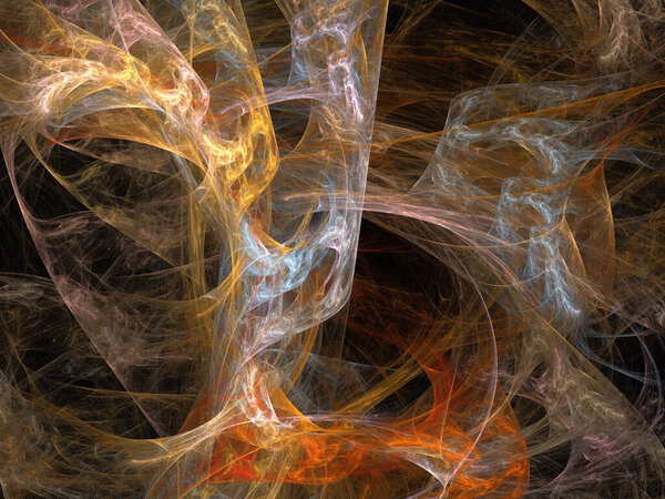 изображение одного цифрового фрактала на черном цвете