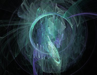 Siyah Renk Üzerine Bir Dijital Fraktal Resmi