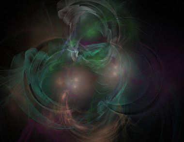 Siyah Renk Üzerine Bir Dijital Fraktal Resmi