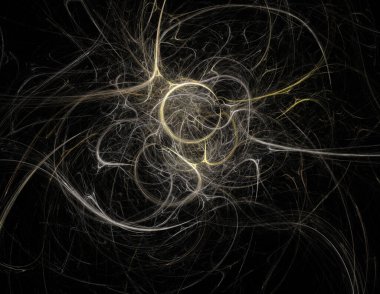 Siyah Renk Üzerine Bir Dijital Fraktal Resmi