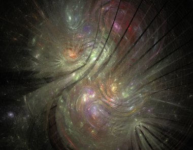 Siyah Renk Üzerine Bir Dijital Fraktal Resmi