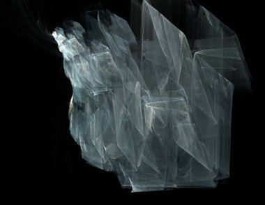 Siyah Renk Üzerine Bir Dijital Fraktal Resmi